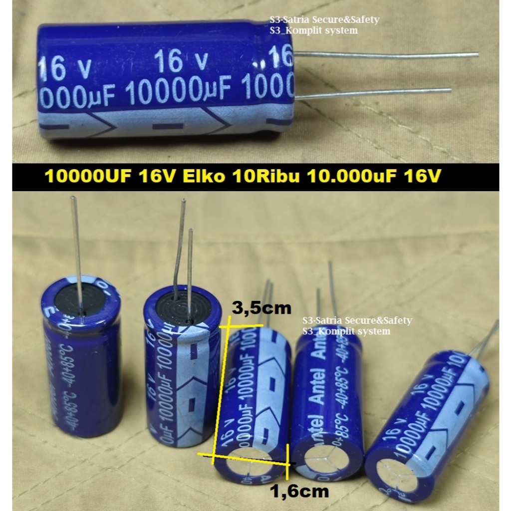 10000uF16V 10000UF 16V Elko 10Ribu 10.000uF 16V antel 10.000 Elco 10000 uf 16 V Elco 10000uf 16v 16V