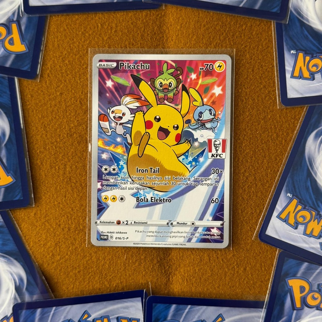 Kartu Pokemon TCG Indonesia KFC Pikachu Promo 016/S-P Original