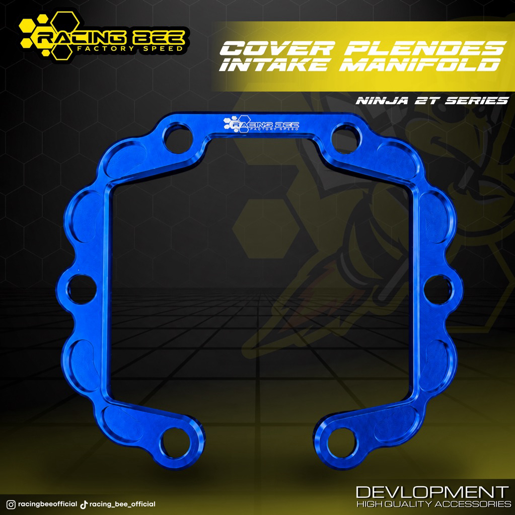 COVER PLENDES INTAKE MANIFOLD NINJA R SS RR FULL CNC BLUE RACING BEE