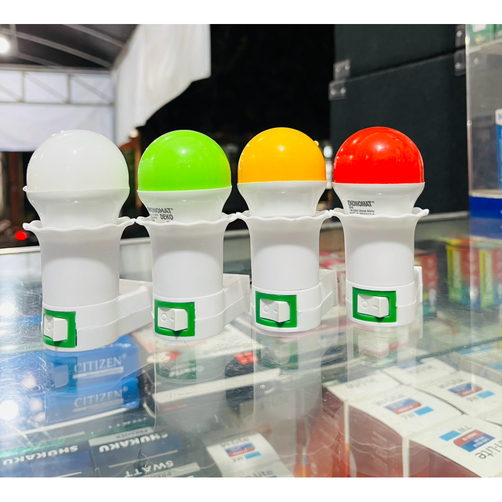 FITTING LAMPU COLOK + LAMPU LED 1Watt Lampu dinding
