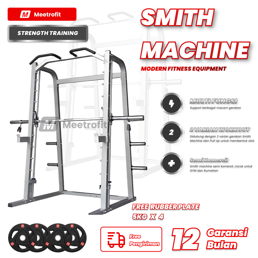 MEETROFIT Smith Machine S103 - Power Rack Multi Fungsi Bench Press