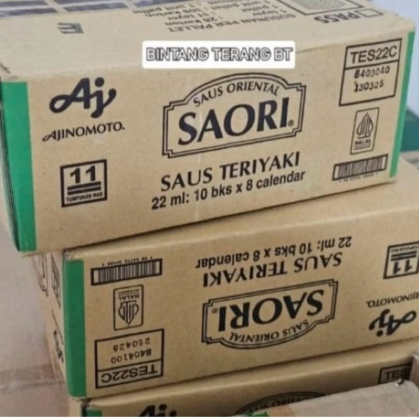 Saori Saus Oriental Saos Teriyaki 22 ml x 10 bungkus x 8 kalender per dus / 22 ml x 10 bks x 8 rc pe