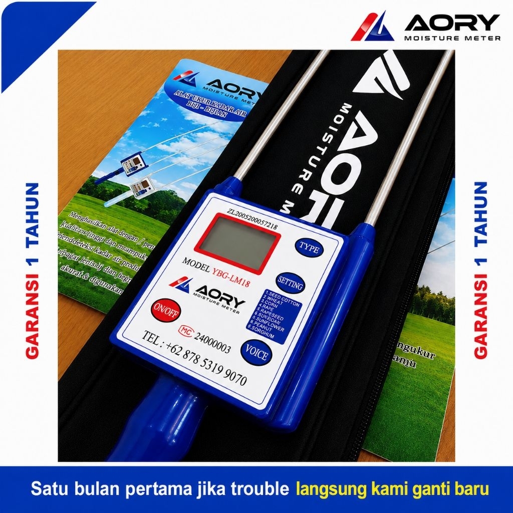 Alat Tester Kadar Air Jagung, Beras, dll. (AORY Moisture Meter YBG-LM18)