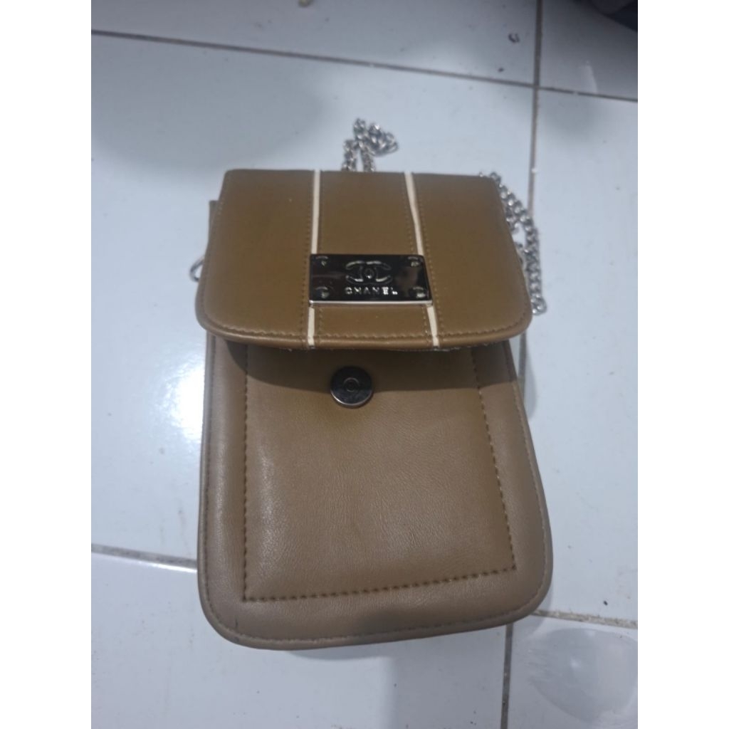 [Second] Sling HP ala Chanel dua ruang hijau olive