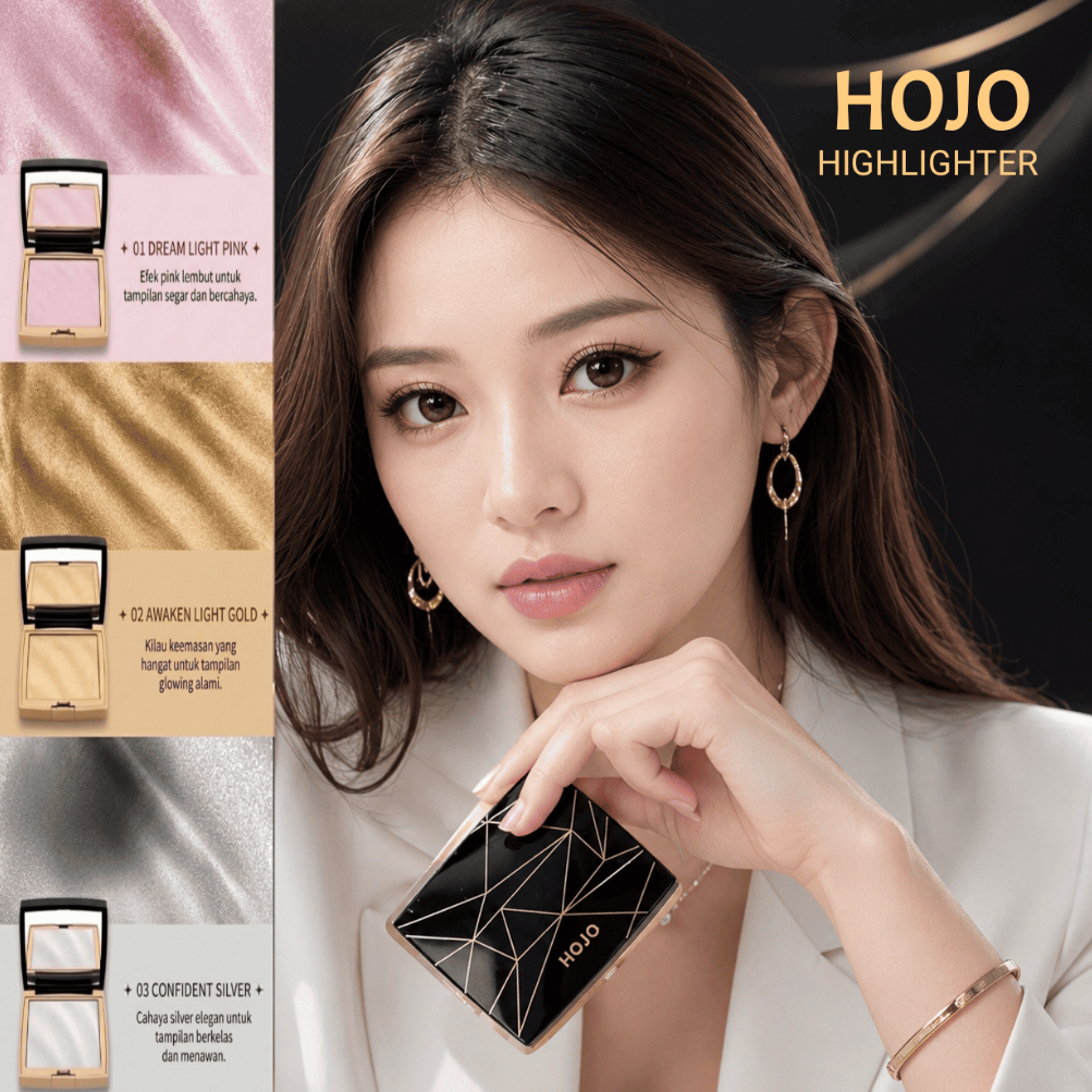 02 Awaken Light Gold / HOJO Highlighter Palette / Waterproof Official Store