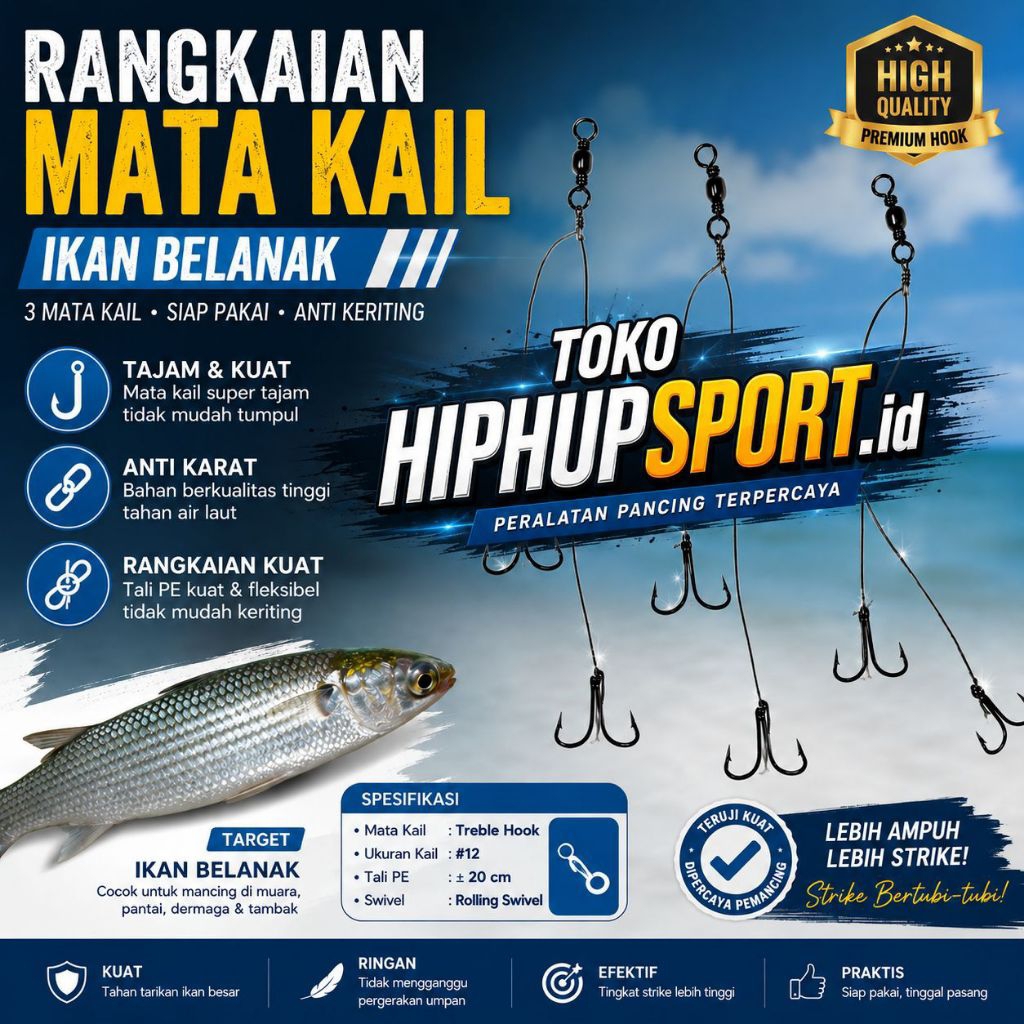 Rangkaian Kail Mancing Ikan Belanak Siap Pakai Termurah
