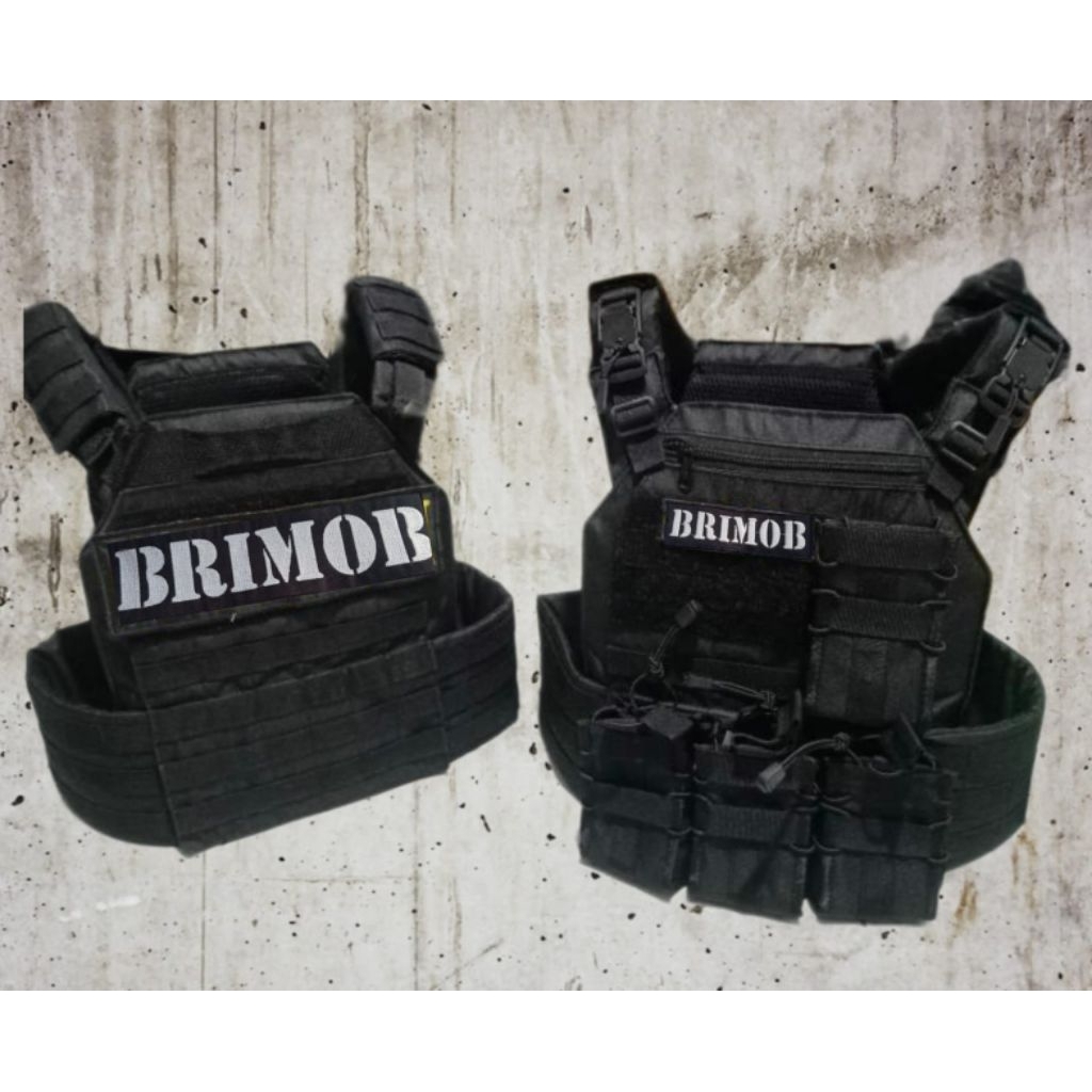 ROMPI ANGIN TACTICAL WARNA HITAM BRIMOB/BODY VEST TACTICAL HITAM BRIMOB