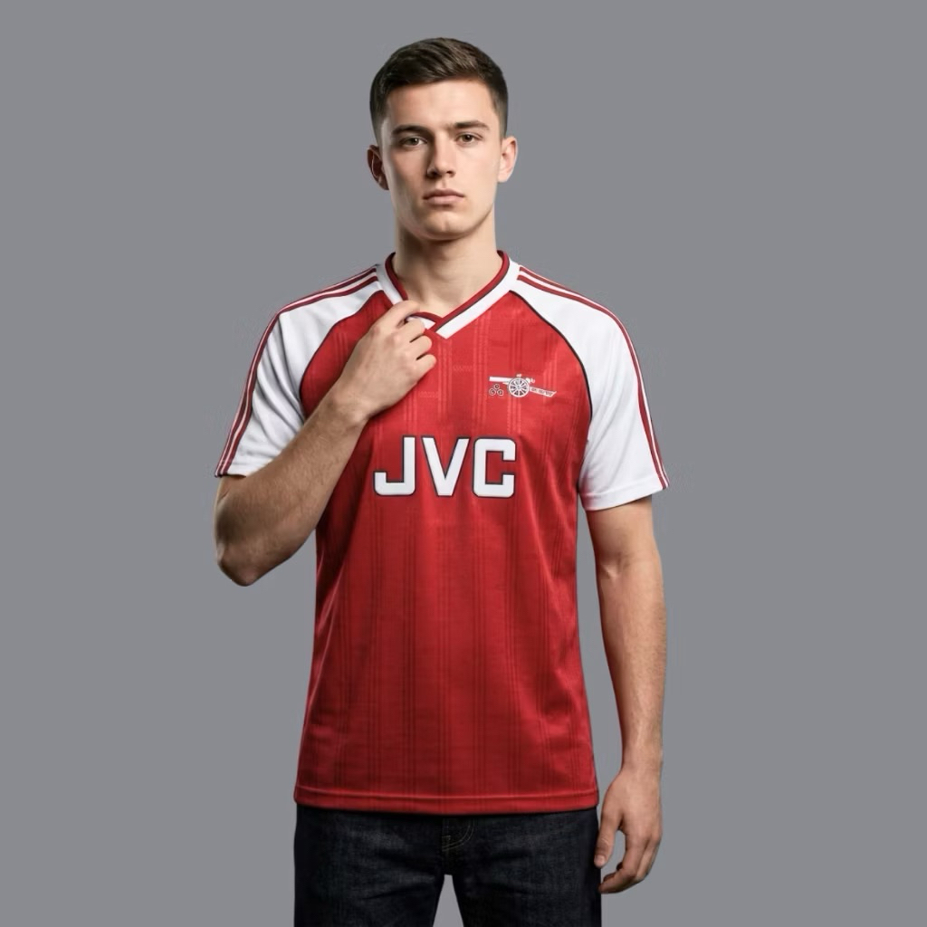 RETRO Jersey Arsenal JVC Home 1988 1989 - Jersey Vintage Arsenal High Quality