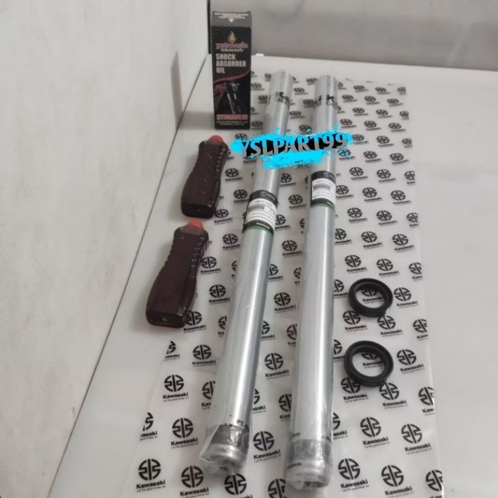 As shock depan kanan kiri plus oli shock seal shock kawasaki ninja r ninja rr tutup drat ori