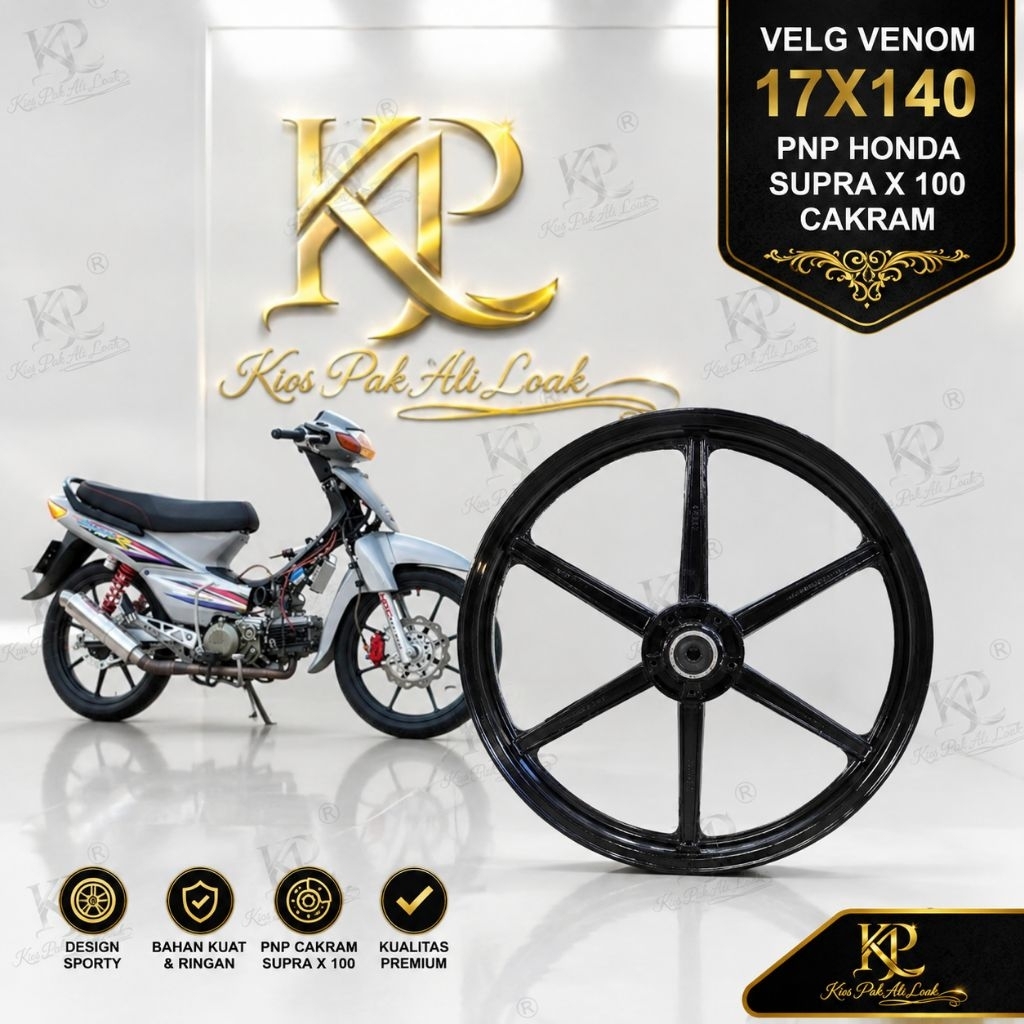 Velg Venom 17x140 Palang 6 Bekas Like New PNP Supra Fit Supra X 100 Karisma Supra 125 COD