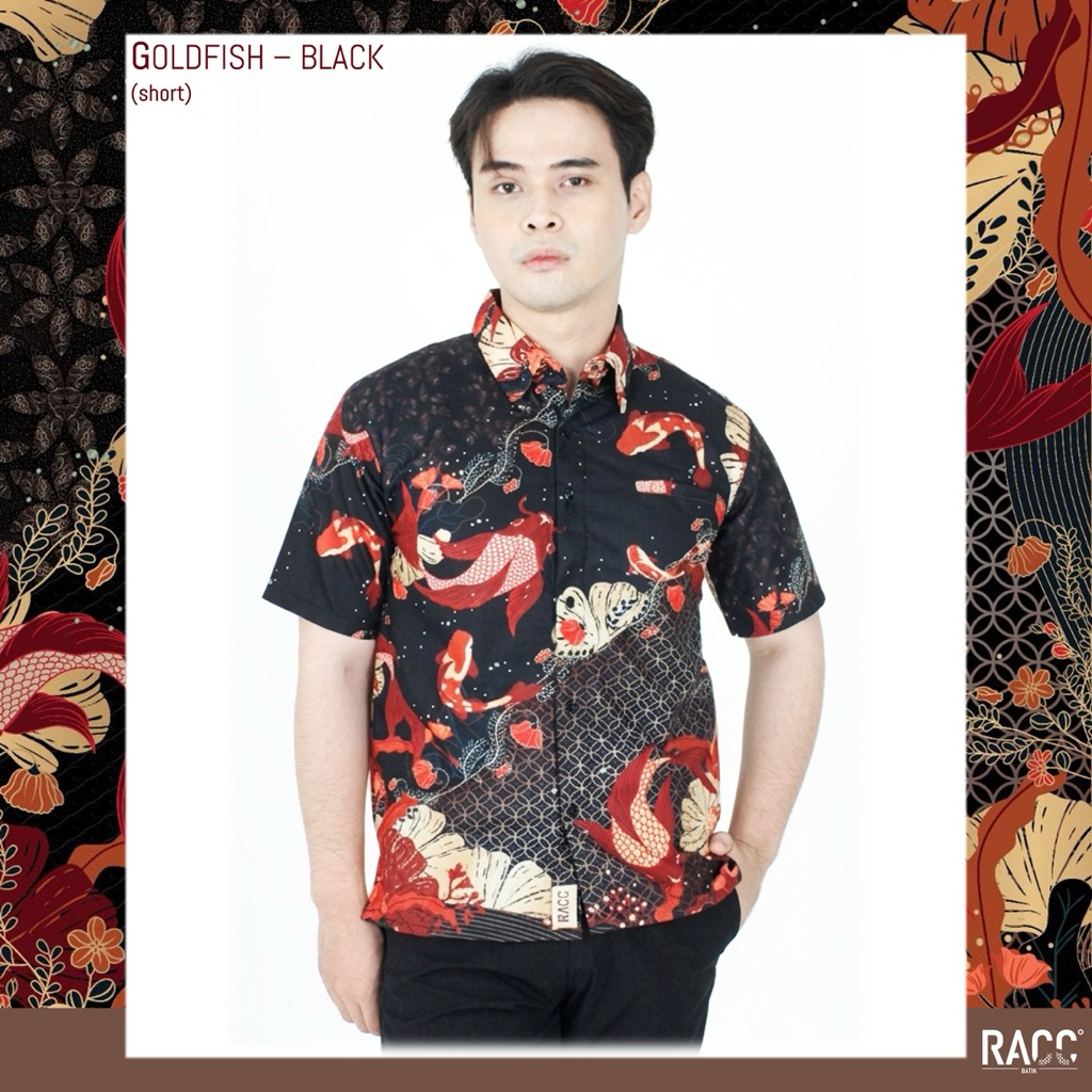 Goldfish - Kemeja Batik Lacoste - Kemeja Batik Polyester - Kemeja Batik Pria Slimfit - RACC Batik