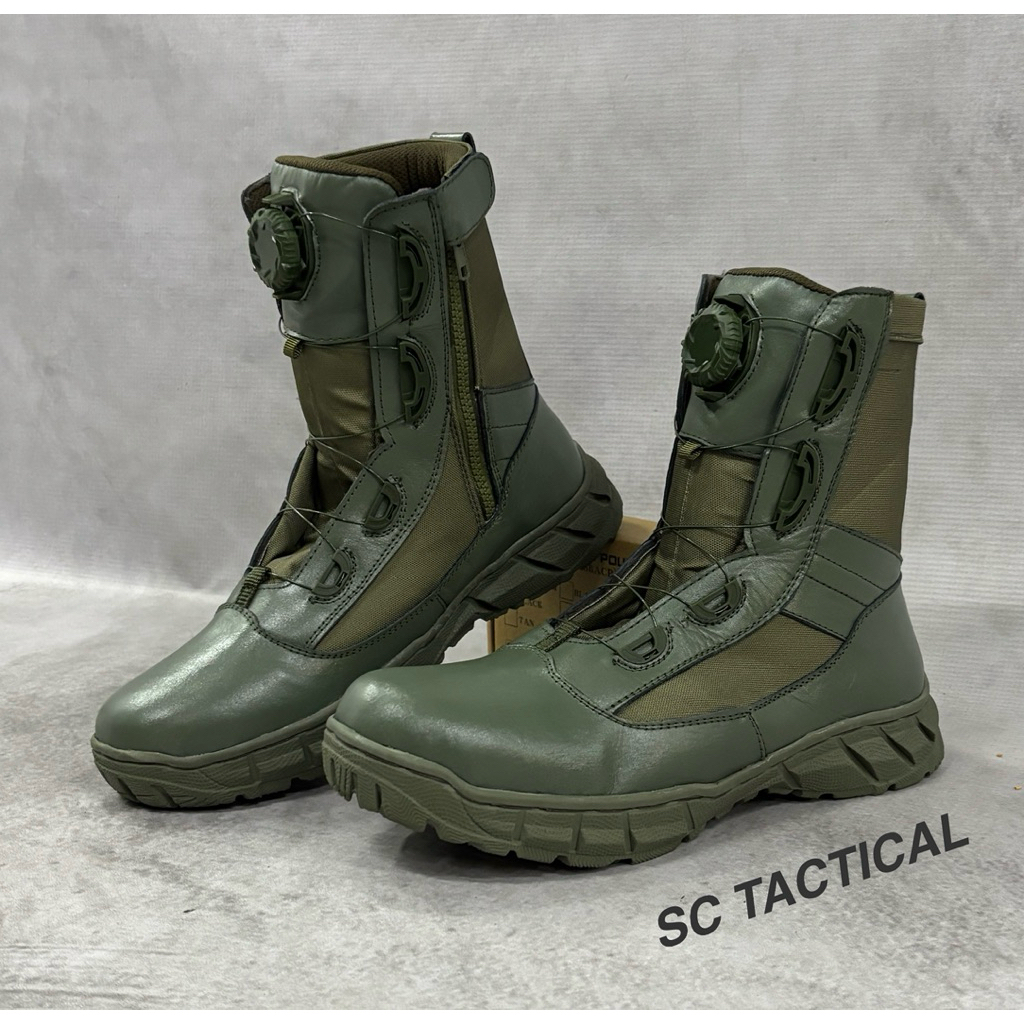 SEPATU PDL HIJAU BRIMOB PUTER/SEPATU PDL TACTICAL TALI PUTAR HIJAU BRIMOB