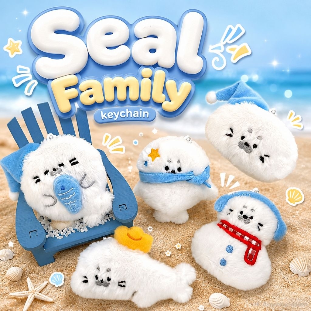 Seal Family Bag Charm | Gantungan Kunci Keluarga Anjing Laut bagcharm plush