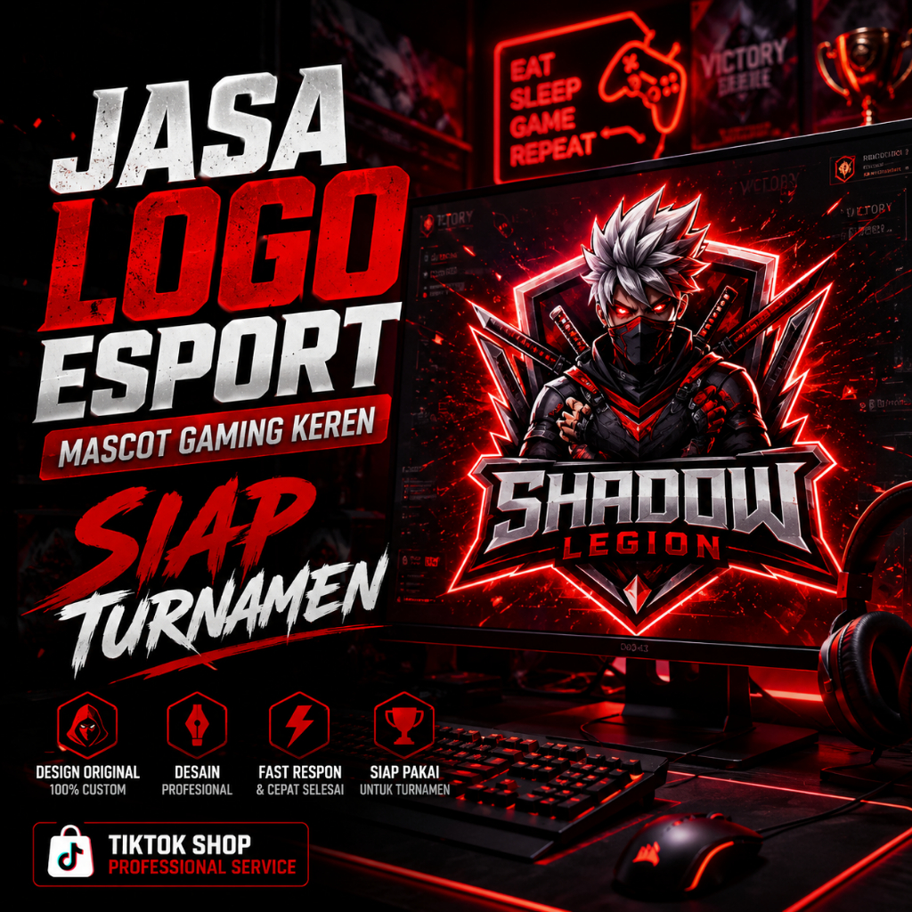 Jasa Desain Logo Gaming Esport Keren Custom HD Premium