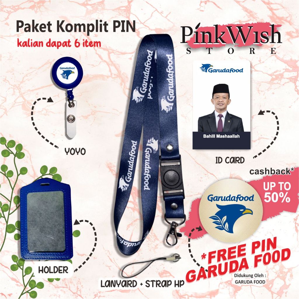 Tali IDcard Garuda Food | Lanyard GARUDA FOOD [ READY STOCK ] TERMURAH
