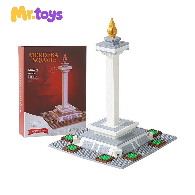 Mr.Toys Mainan Block Susun Bata Nano Miniatur Monas Indonesia DIY Rakit Edukasi Kreatif Lampu