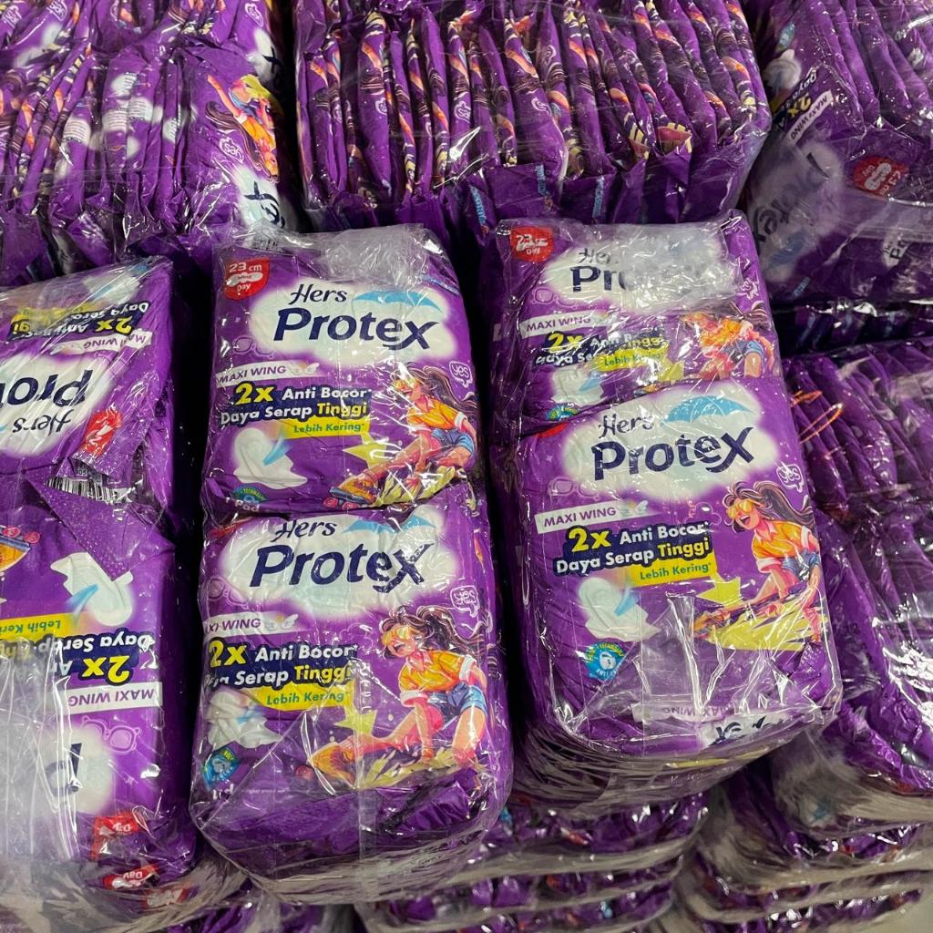 Hers Protex - Pembalut Wanita Isi 50 Pcs Naturals Daun Sirih, Maxi Wing, Extra Maxi 23 cm - Sayap An