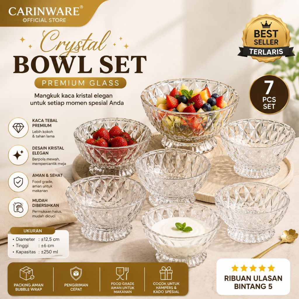 Carinware(PROMO)TERLARIS Punch bowl set | mangkok es buah | tempat es buah | mangkok besar sop buah
