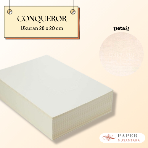 Kertas Conqueror Import 100 gsm [20 Lembar] Ukuran 28 x 20 cm | Kertas Sertifikat Undangan