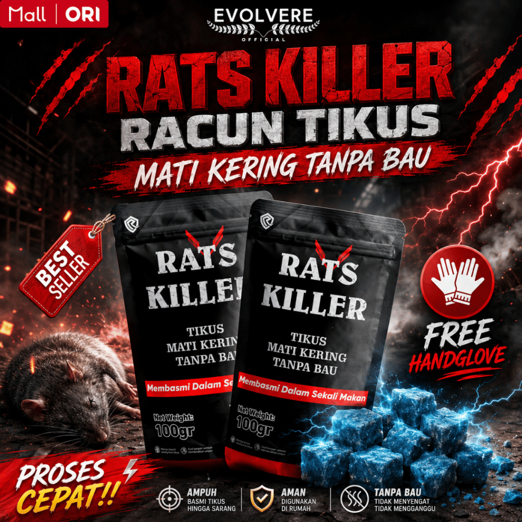 RatKiller Rat Killer Racun Tikus Mati Kering Tanpa Bau / Umpan Pembasmi Tikus Original
