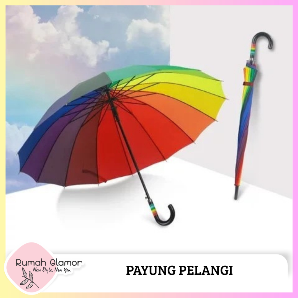 Payung Besar Warna Warni Payung Golf Pelangi Payung Pelangi Jumbo