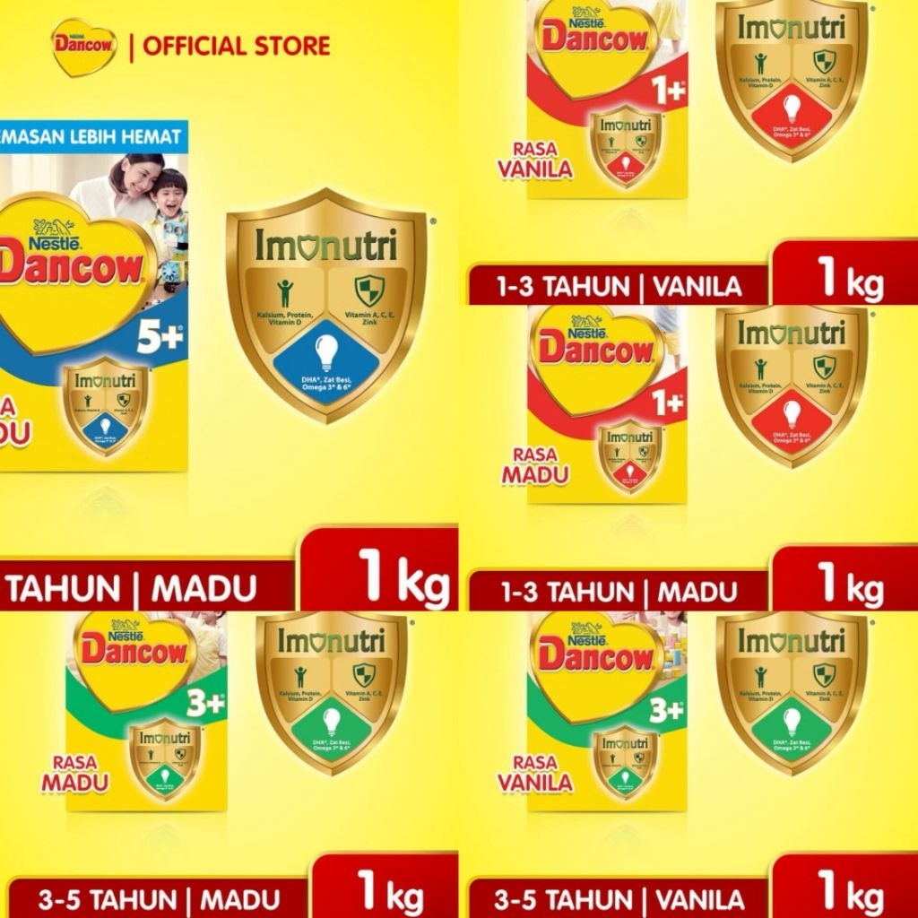 Dancow 1+ Madu/Vanila 1kg / Dancow 3+ Madu/Vanila 1kg / Dancow 5+ Madu 1kg
