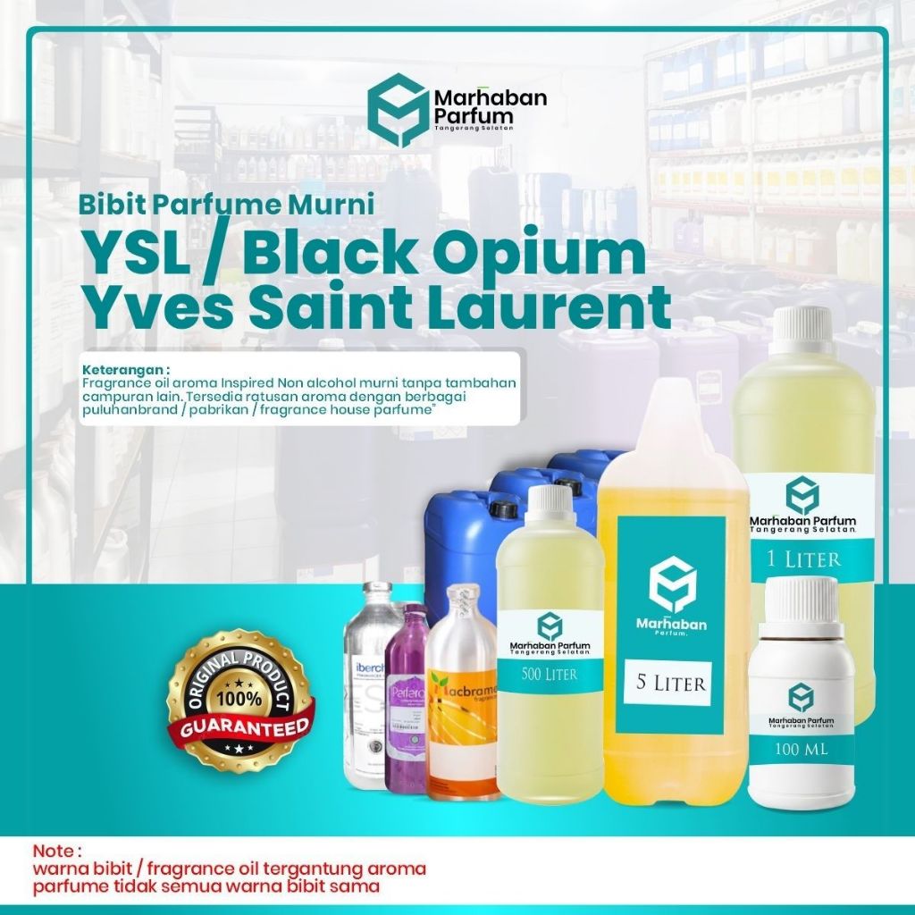 Bibit Parfume Inspired YSL / Black Opium Yves Saint Laurent for women 100ML & 500ML – Murni 100% Tan