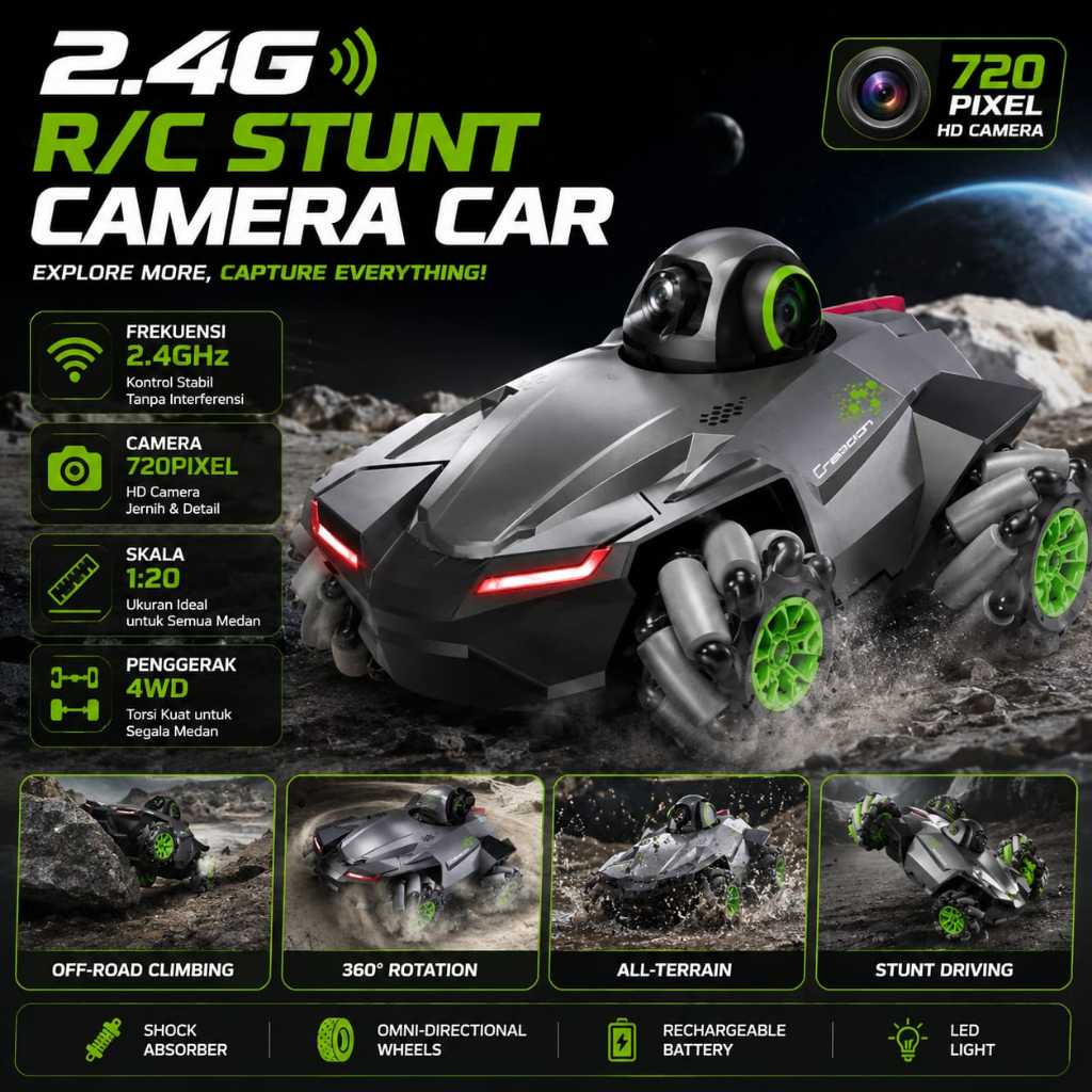 RC Camera Creation Mobil Mainan Anak Dewasa RC Camera Kado Hobi Remote Control