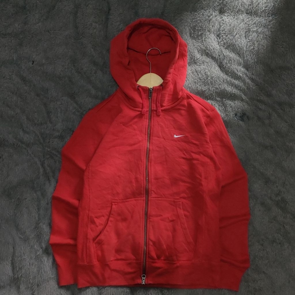 Nike The Athletic Dept Simple Logo Bordir Sportswear Full Dual Zipper Hoodie Cotton Fleece Reverse W