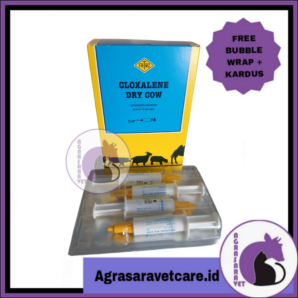 CLOXALENE DRY COW 5 ml- obat mastitis masa kering LIKE Depolac, Cloxa ben, Cloza plus