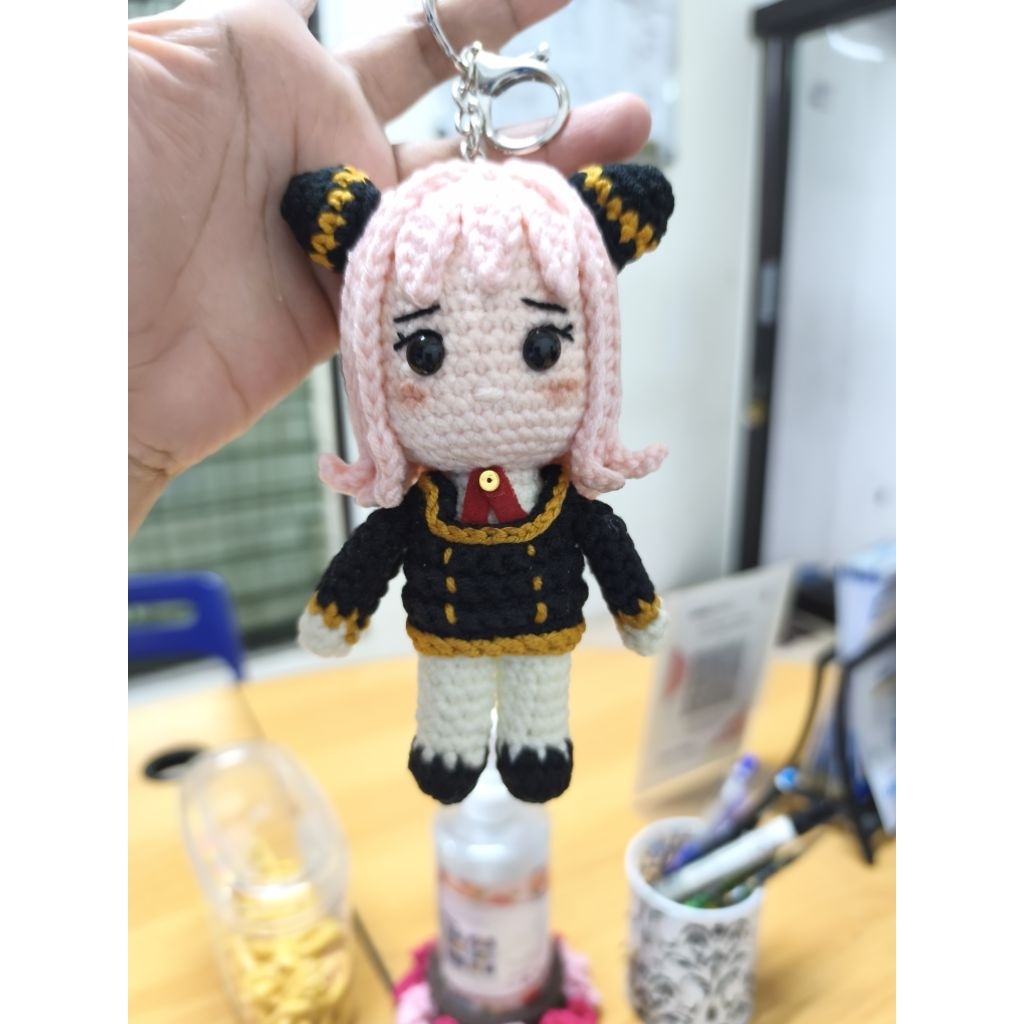 Keychain Anya Forger Family X Spy / Bagcharm Anya Forger / Amigurumi Boneka Anya Forger