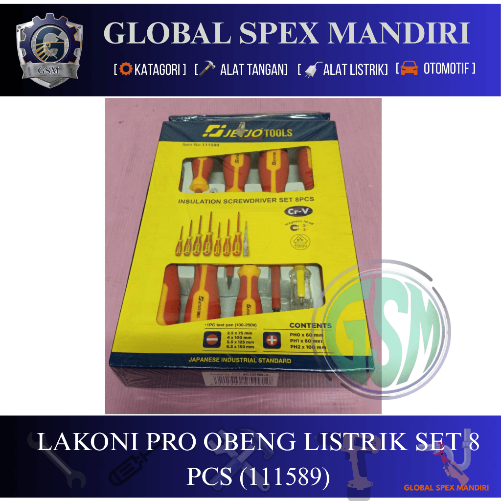 LAKONI PRO/JETJO OBENG LISTRIK SET 8 PC