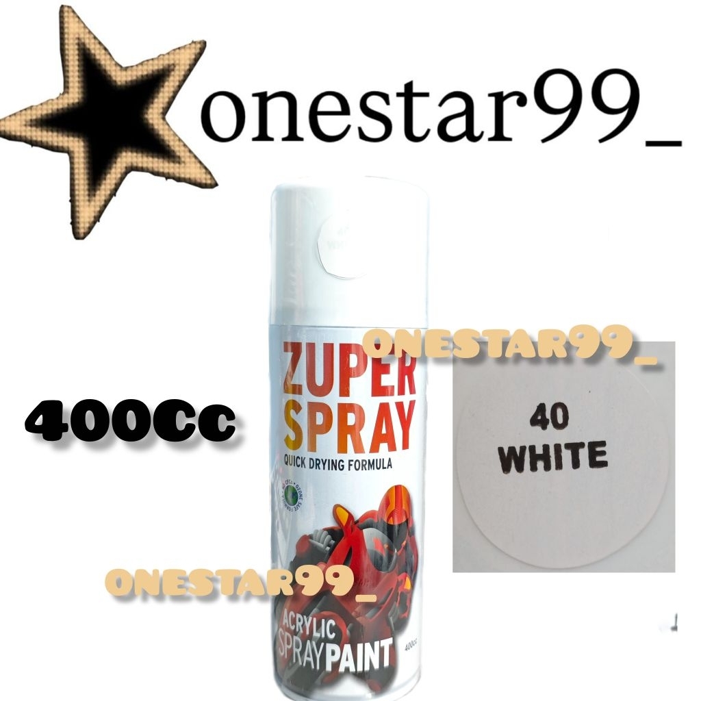 Pilok Pilox Pylox Cat Zuper White 40 Putih Glossy Mengkilap Spray Paint 400Cc