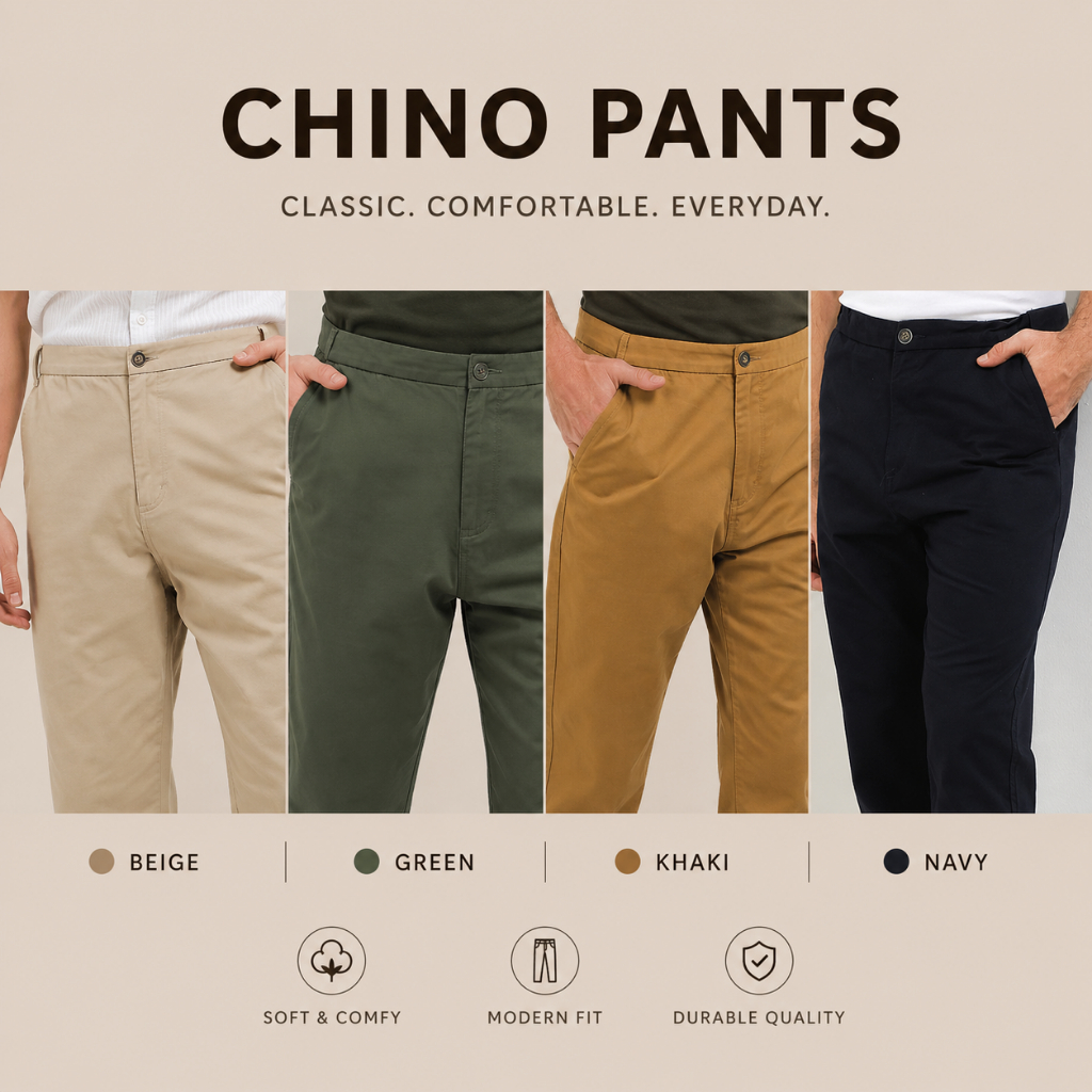 Andrew Smith Celana Panjang Chinos Wide Leg Ankle Pants Pria
