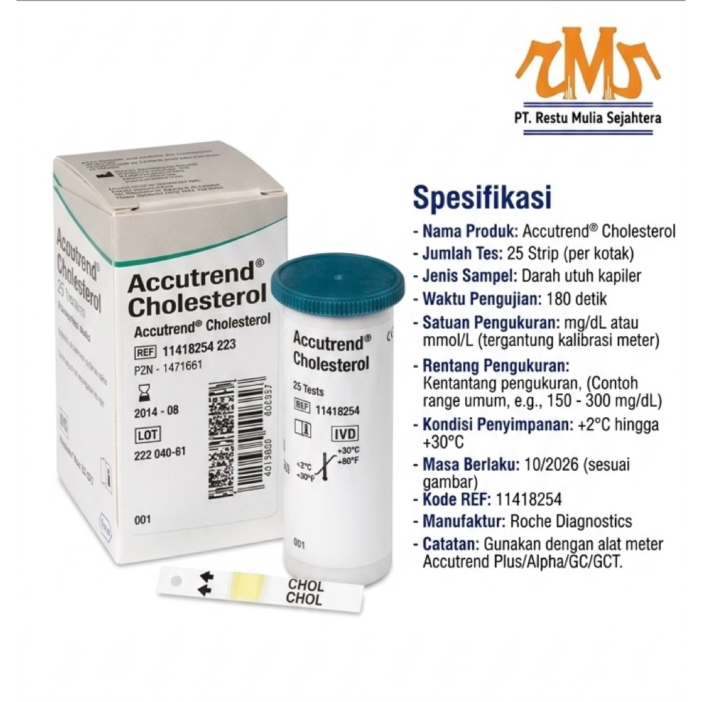 Accutrend Cholesterol test strip 25's