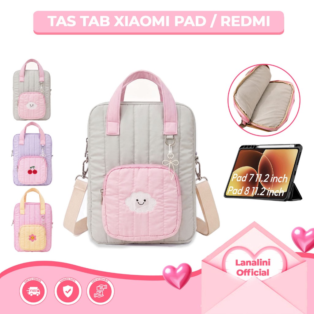 Tas Sleeve Tablet Lucu Sling Bag Portable Case Xiaomi MiPad 7 8 Pro 11.2" Redmi Pad Se 11" Mi Pad 6 