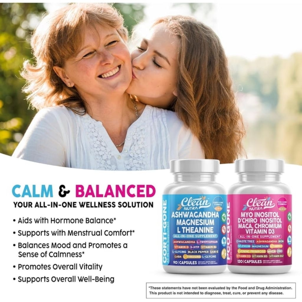 clean nutra myo inositol Soothe & Smooth Bundle Cortisol Hormone Support Myo-Inositol Multivitamin