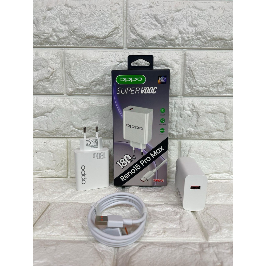 Charger Ori Oppo Reno 15 Pro Max 180W Super Vooc Fast Charging Universal Type C dan Micro Casan isi daya cepat