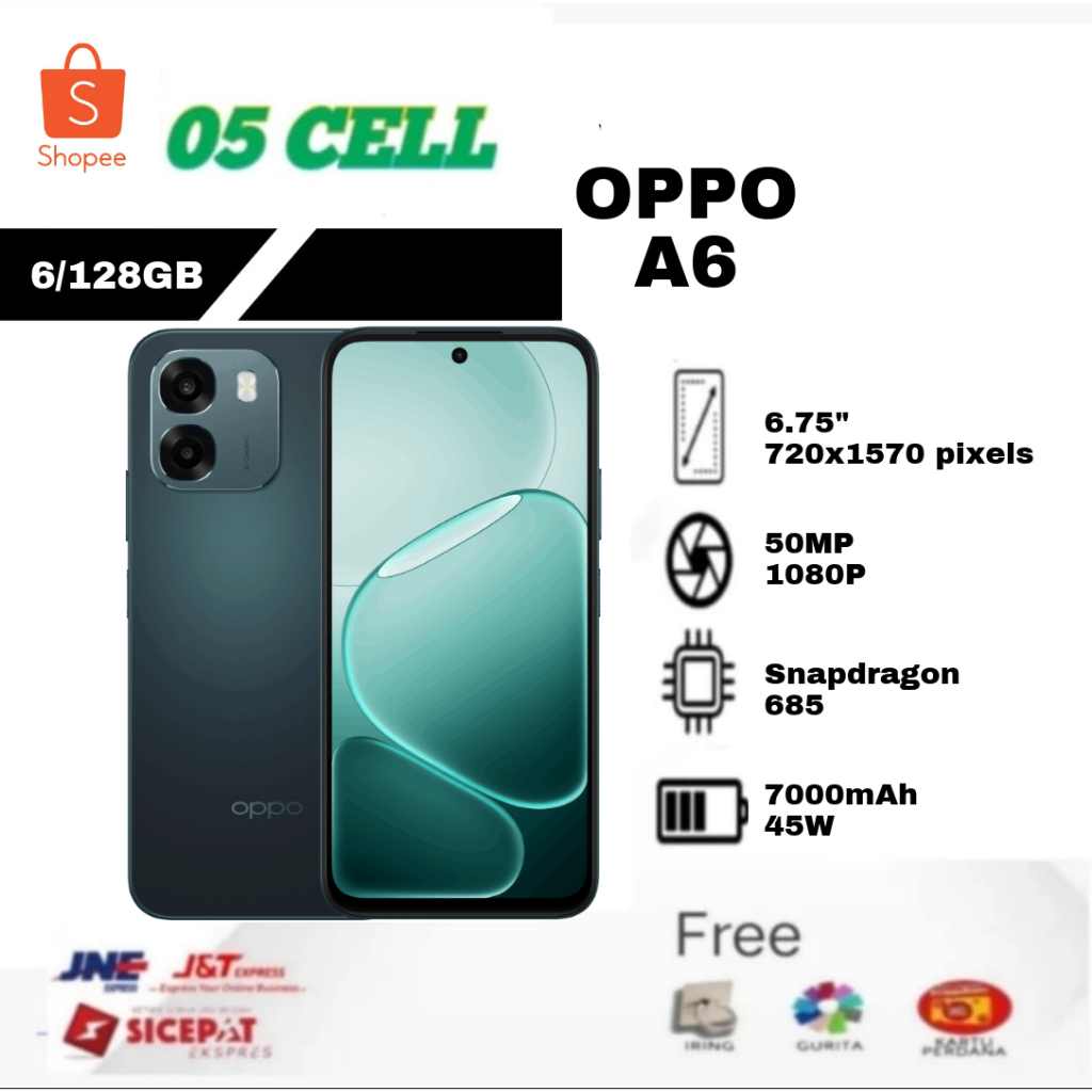 0PP0 A6 6/128GB & 6/256GB GARABNSI RESMI INDONESIA