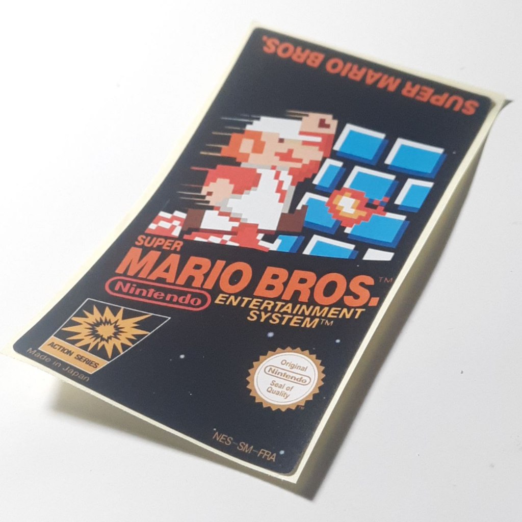 Kaset Nintendo NES Stiker Label Super Mario Bros & Duck Hunt Utk Restorasi Repair Replacement Game J