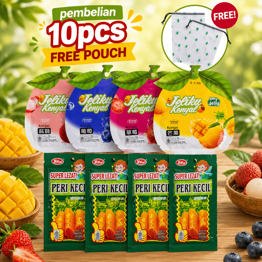 Ikky Jelly Mix Buah Segar Manis Halal Dan Latio Peri Kecil Spicy Gurih Asin