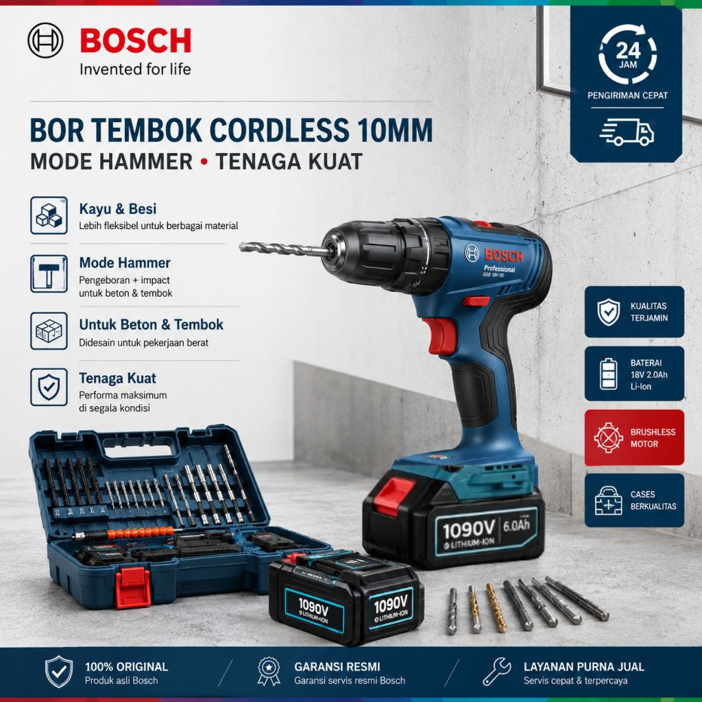 BOSCH Cordless Drill Cordless Drill Impact Drill Hand Drill Cordless Impact Screwdriver Drill Hammer