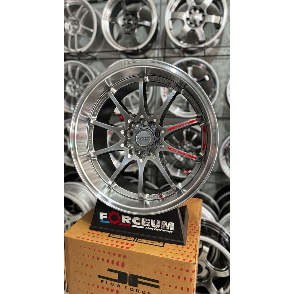 velg ce28 r18 hyper black lip polish pcd 5x114 lebar 9,5 kondisi baru