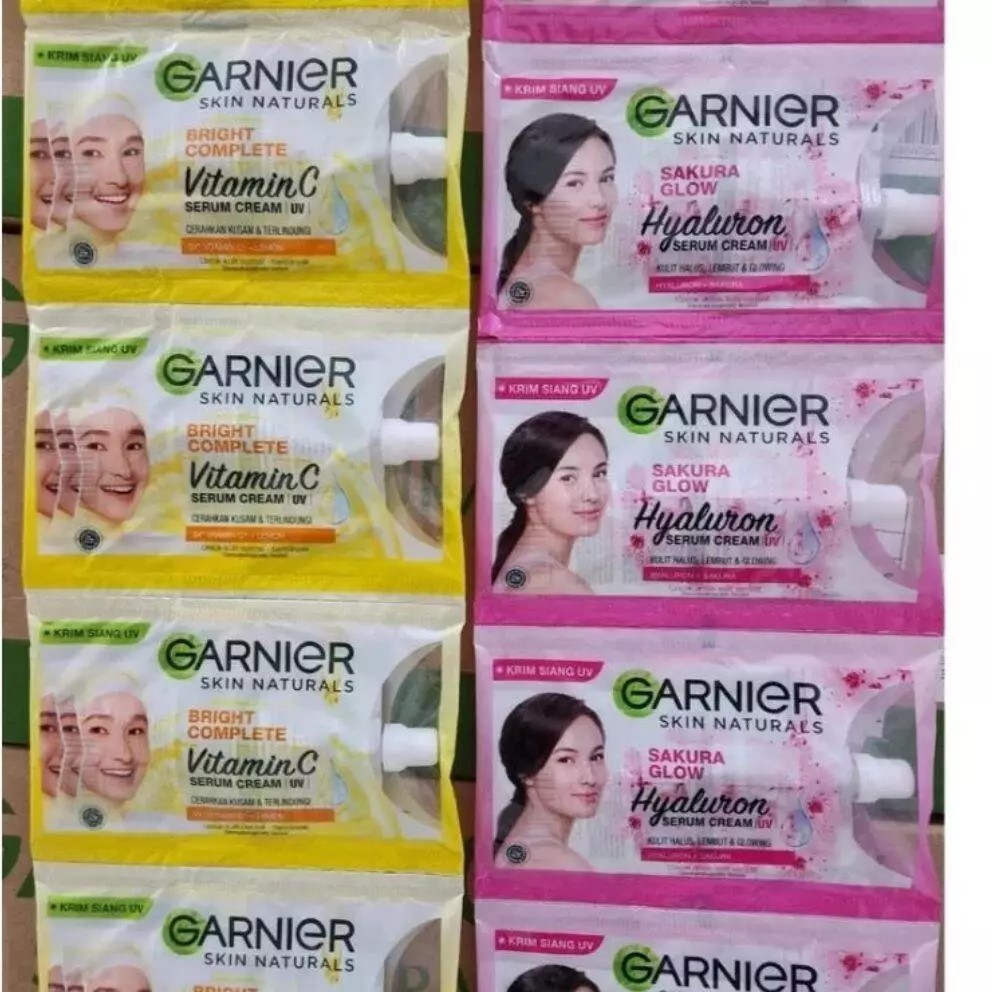 Garnier Serum Cream Sachet per renceng (12 sachet).