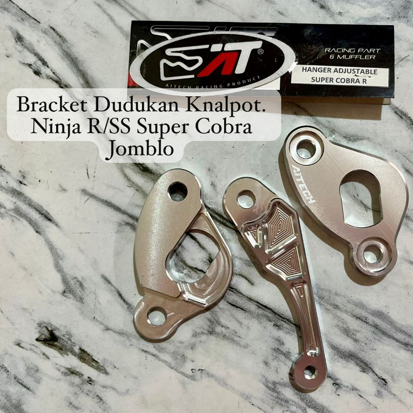 Bracket Dudukan Knalpot Super Cobra Jombol Untuk Ninja R/SS Ful CNC Merk Original Ai-Tech