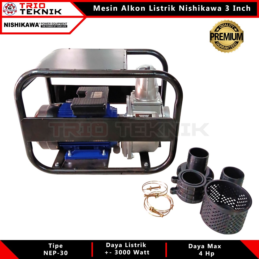 Mesin Pompa Air Sawah Irigasi Alkon Listrik 3 Inch Nishikawa NEP-30