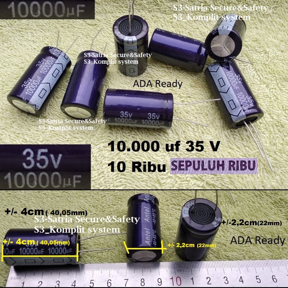 10Ribu 35vol 10000uf 35V 10Rb Elko 35v10000uf minimal 20pcs elco 10000 uf  35 v 10000uF35v 35volt 10