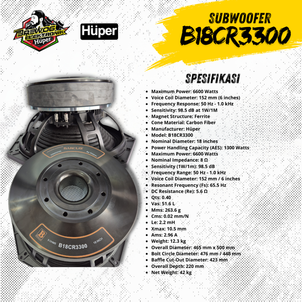 BREWOG HUPER KOMPONEN SPEAKER B18CR3300