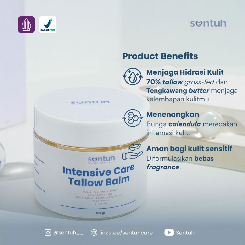 SENTUH Intensive Care Tallow Balm 100 gram untuk Kulit Sensitif