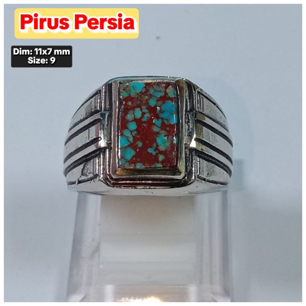 pirus Persia cincin batu akik asli pirus Persia siap pakai.35